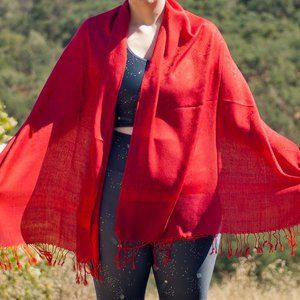 Red Paisley Lightweight Pashmina